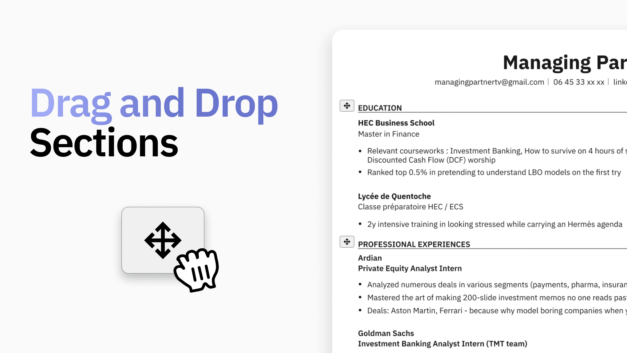 Drag and Drop Sections Now Live